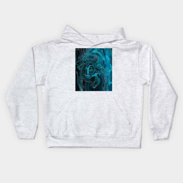 Digital abstract art 3.2 Kids Hoodie by EpiPri